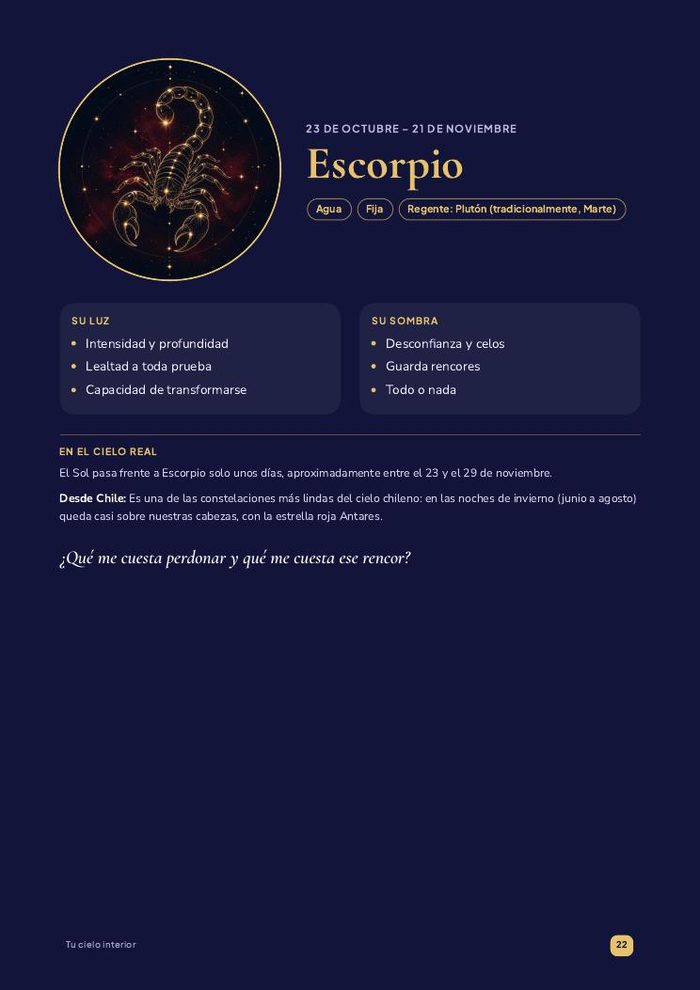 Página del signo Escorpio